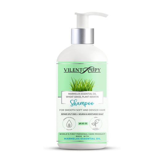 Shampoo Made From Wheat Grass Essential Oil, Plant Keratin, Hydrolyzed Milk Protein & Marmelos Essential Oil